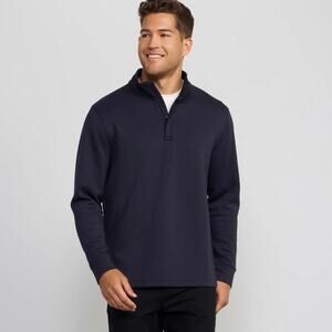 Jack Archer Navy Sandwash Quarter 1/4 Zip Long Sleeve Mens XL Golf Performance